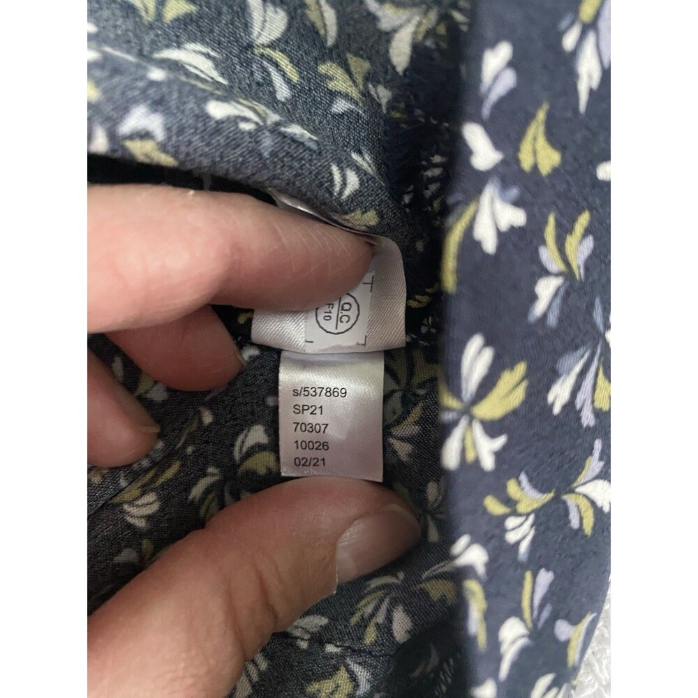 LOFT Outlet Floral Midi Skirt Navy Blue Yellow Green Size 16 NWT Flowy Boho - Picture 7 of 7